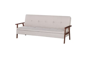 Sovesofa Tjorn - Beige, mørkt tre, 185x110 cm - Møbler - Sofaer - Sovesofaer - 3 seters sovesofa