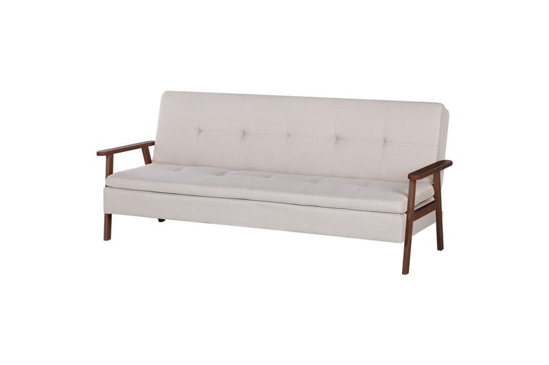 Sovesofa Tjorn - Beige, mørkt tre, 185x110 cm - Møbler - Sofaer - Sovesofaer - 3 seters sovesofa