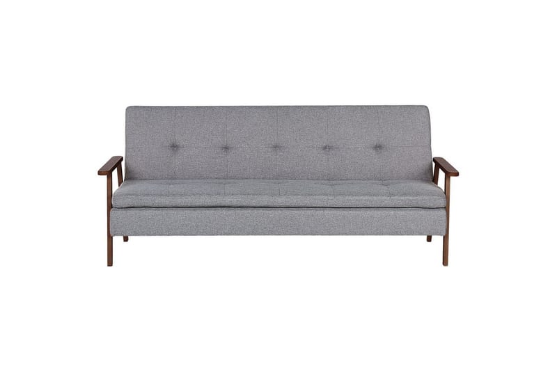Sovesofa Tjorn, Lys grå, mørkt tre, 185x110 cm