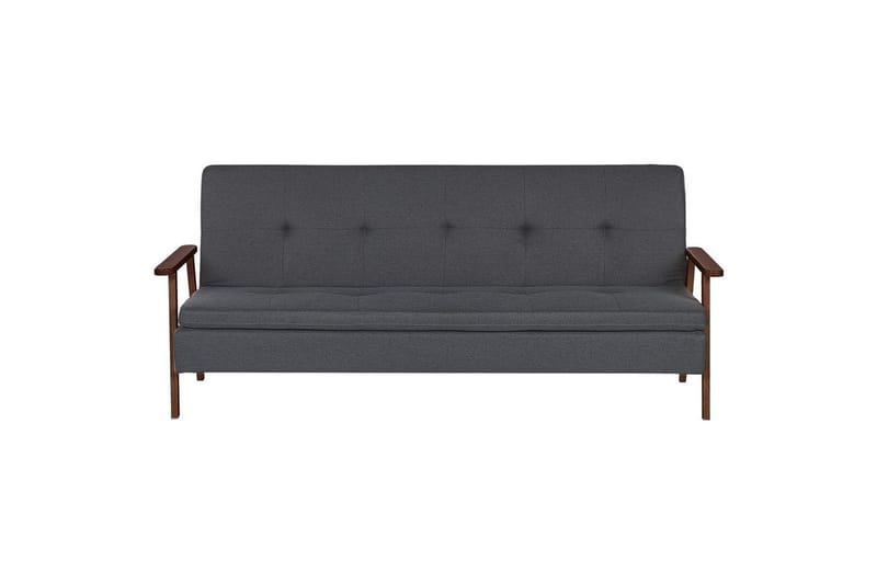 Sovesofa Tjorn - Mørkegrå, mørkt tre, Mørk grå, mørkt tre, 185x110 cm - Møbler - Sofaer - Sovesofaer - 3 seters sovesofa