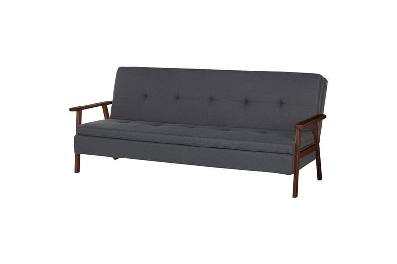 Sovesofa Tjorn - Mørkegrå, mørkt tre, Mørk grå, mørkt tre, 185x110 cm - Møbler - Sofaer - Sovesofaer - 3 seters sovesofa