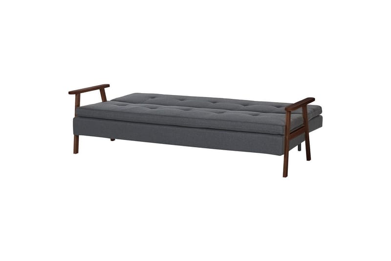 Sovesofa Tjorn - Mørkegrå, mørkt tre, Mørk grå, mørkt tre, 185x110 cm - Møbler - Sofaer - Sovesofaer - 3 seters sovesofa