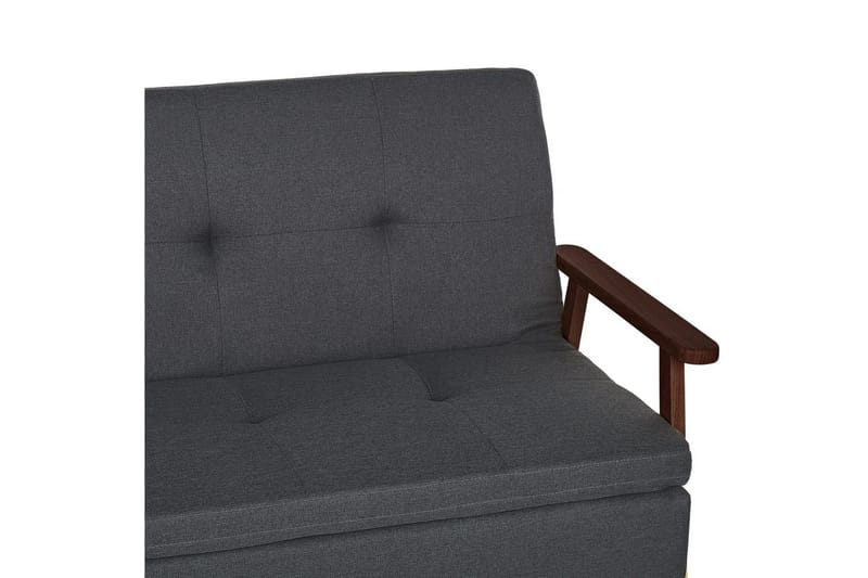 Sovesofa Tjorn - Mørkegrå, mørkt tre, Mørk grå, mørkt tre, 185x110 cm - Møbler - Sofaer - Sovesofaer - 3 seters sovesofa