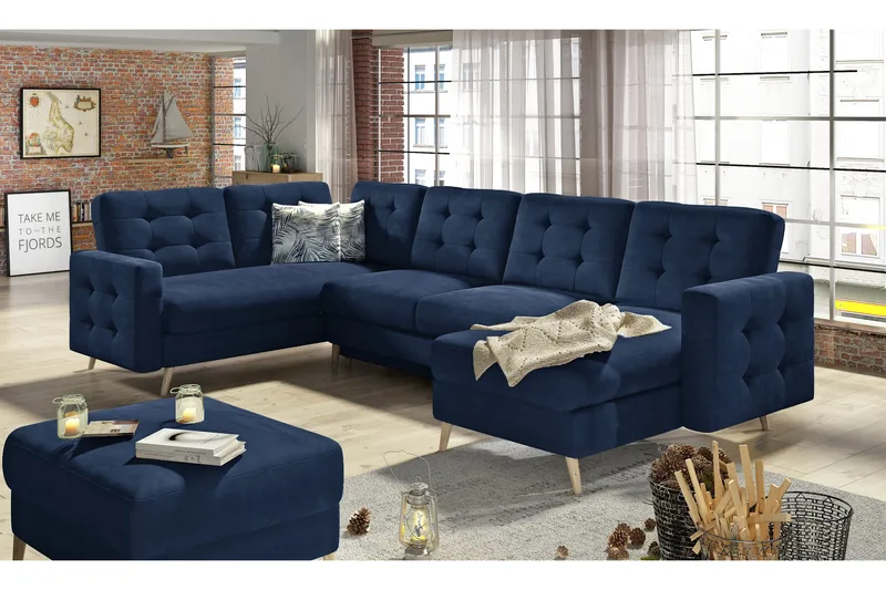 Deadra Sovesofa med Dobbeldivan, Blå