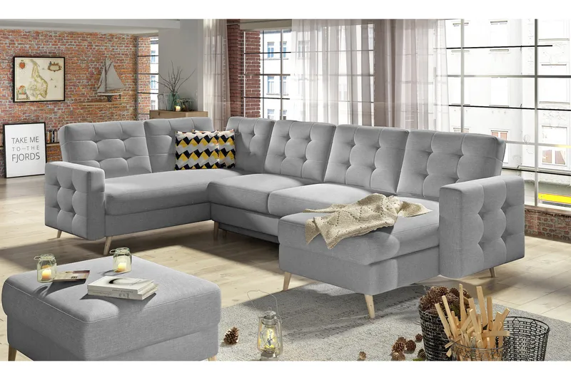 Deadra Sovesofa med Dobbeldivan, Grå