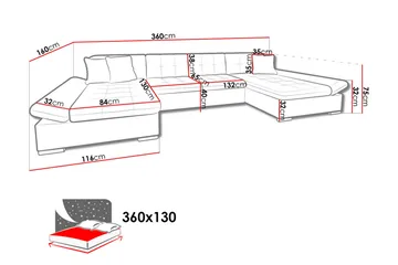 Dewitt U-sovesofa - Møbler - Sofaer - Sovesofaer - U sovesofa