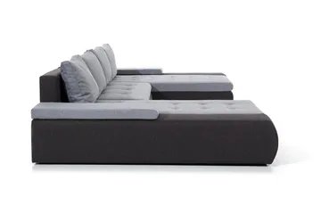 Jurtiga 4-seters U-formet Sovesofa 122x297 cm med Oppbevaring i Stoff - Grå - Møbler - Sofaer - Sovesofaer - U sovesofa