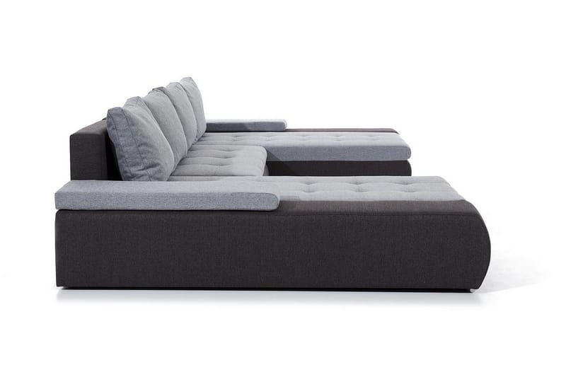 Jurtiga 4-seters U-formet Sovesofa 122x297 cm med Oppbevaring i Stoff - Grå - Møbler - Sofaer - Sovesofaer - U sovesofa