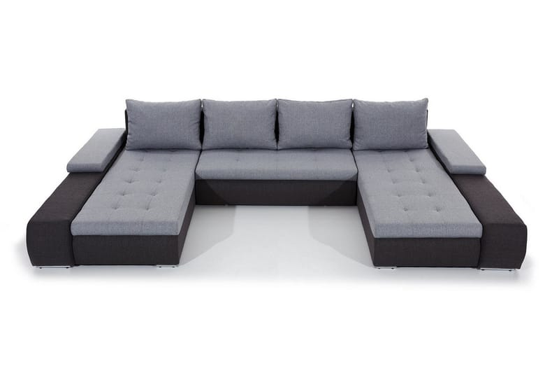 Jurtiga 4-seters U-formet Sovesofa 122x297 cm med Oppbevaring i Stoff - Grå - Møbler - Sofaer - Sovesofaer - U sovesofa