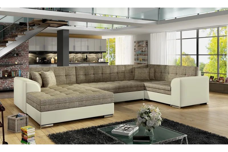 Rineta Sovesofa med Dobbeldivan, Beige