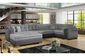 Rineta Sovesofa med Dobbeldivan - Grå - Møbler - Sofaer - Sovesofaer - U sovesofa