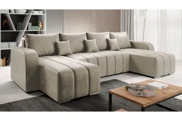 Zulueta 8-seters Sovesofa Venstre - Beige - Møbler - Sofaer - Sovesofaer - U sovesofa