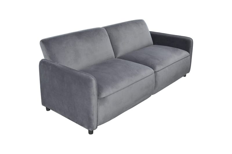 Sovesofa uten divan og sjeselong Loft24 Sovesofa Loft24 Alicia Grå Fløyel - Møbler - Sofaer - Sovesofaer - 3 seters sovesofa