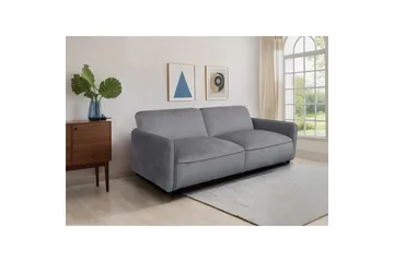 Sovesofa uten divan og sjeselong Loft24 Sovesofa Loft24 Alicia Grå Fløyel - Møbler - Sofaer - Sovesofaer - 3 seters sovesofa