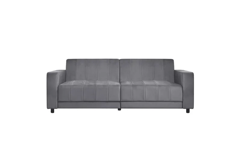 Sovesofa uten divan og sjeselong Loft24 Sovesofa Loft24 Allie II Grå Fløyel - Møbler - Sofaer - Sovesofaer - 3 seters sovesofa