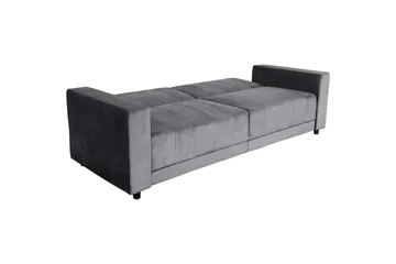 Sovesofa uten divan og sjeselong Loft24 Sovesofa Loft24 Allie II Grå Fløyel - Møbler - Sofaer - Sovesofaer - 3 seters sovesofa