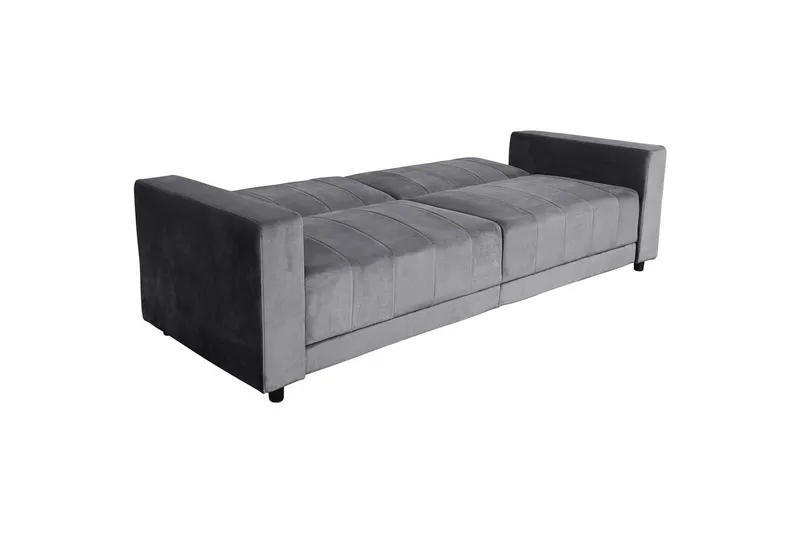 Sovesofa uten divan og sjeselong Loft24 Sovesofa Loft24 Allie II Grå Fløyel - Møbler - Sofaer - Sovesofaer - 3 seters sovesofa