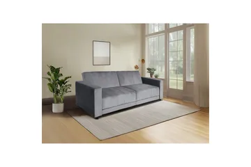 Sovesofa uten divan og sjeselong Loft24 Sovesofa Loft24 Allie II Grå Fløyel - Møbler - Sofaer - Sovesofaer - 3 seters sovesofa