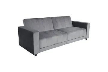 Sovesofa uten divan og sjeselong Loft24 Sovesofa Loft24 Allie II Grå Fløyel - Møbler - Sofaer - Sovesofaer - 3 seters sovesofa