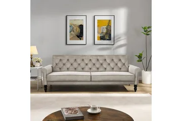 Sovesofa uten divan og sjeselong Loft24 Tyne sovesofa 3-seter Beige - Møbler - Sofaer - Sovesofaer - 3 seters sovesofa