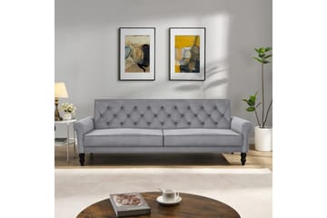 Sovesofa uten divan og sjeselong Loft24 Tyne sovesofa 3-seter Grå - Møbler - Sofaer - Sovesofaer - 3 seters sovesofa