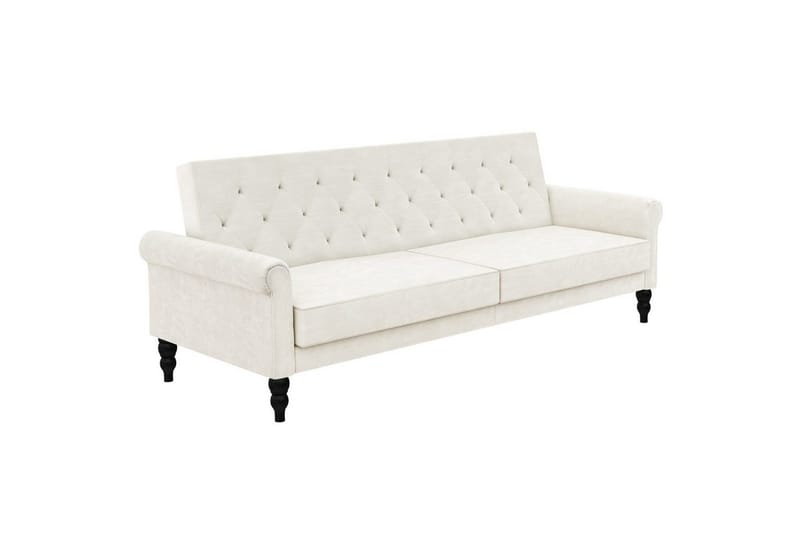Sovesofa uten divan og sjeselong Loft24 Tyne sovesofa 3-seter Hvit - Møbler - Sofaer - Sovesofaer - 3 seters sovesofa
