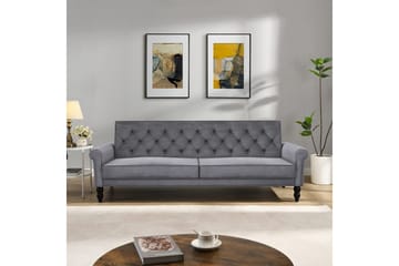 Sovesofa uten divan og sjeselong Loft24 Tyne sovesofa 3-seter Mørkegrå - Møbler - Sofaer - Sovesofaer - 3 seters sovesofa