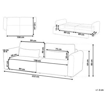 Sovesofa Vaxholm - Lys beige - Møbler - Sofaer - Sovesofaer - 3 seters sovesofa