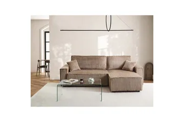 Sovesofa venstrevendt Abacka - Brun, Svart - Møbler - Sofaer - Sovesofaer - Langsgående sovesofa