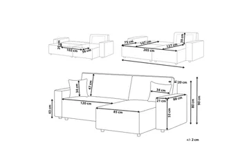 Sovesofa venstrevendt Abacka - Brun, Svart - Møbler - Sofaer - Sovesofaer - Langsgående sovesofa
