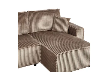 Sovesofa venstrevendt Abacka - Brun, Svart - Møbler - Sofaer - Sovesofaer - Langsgående sovesofa