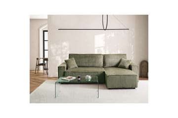 Sovesofa venstrevendt Abacka - Grønn, svart - Møbler - Sofaer - Sovesofaer - Langsgående sovesofa