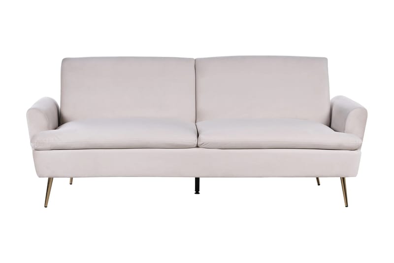 Sovesofa Vettre - Beige, gull - Møbler - Sofaer - Sovesofaer - 3 seters sovesofa