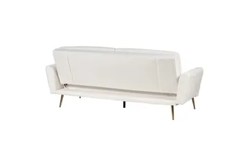 Sovesofa Vettre - Hvitt, gull - Møbler - Sofaer - Sovesofaer - 3 seters sovesofa