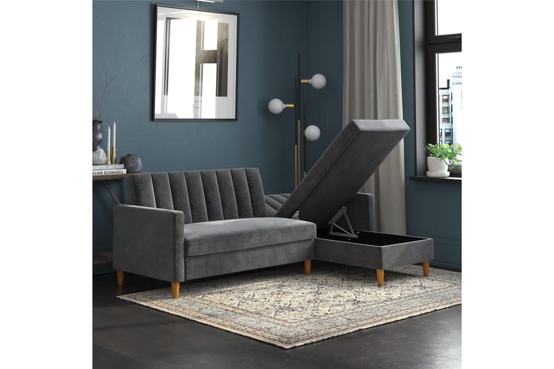 Sovesofa Wheatride - Mørkegrå - Møbler - Sofaer - Sovesofaer - Langsgående sovesofa