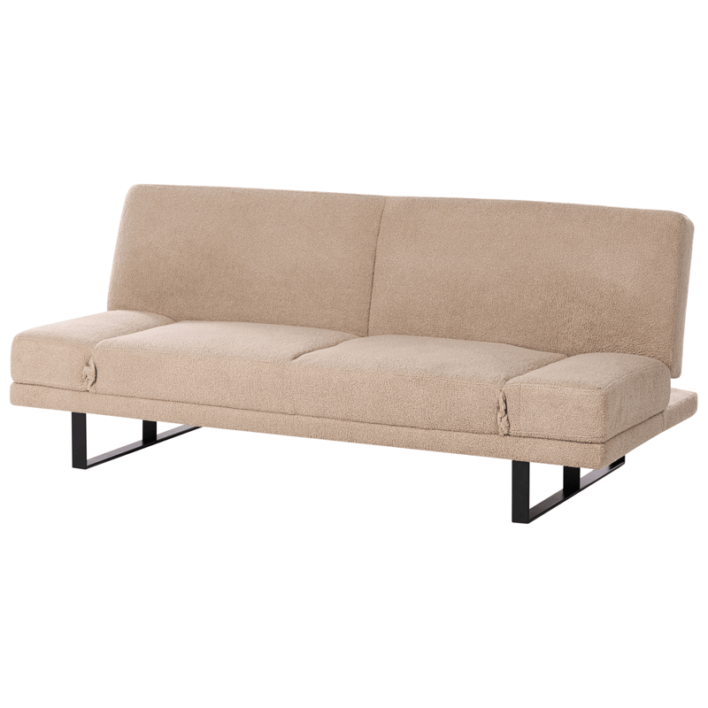 Sovesofa York Bouclé - Sandbeige - Møbler - Sofaer - Sovesofaer - 2 seters sovesofa
