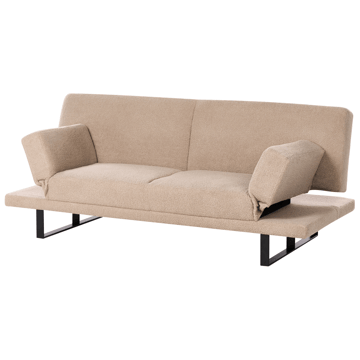 Sovesofa York Bouclé - Sandbeige - Møbler - Sofaer - Sovesofaer - 2 seters sovesofa