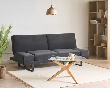 Sovesofa York Chenille - Svart - Møbler - Sofaer - Sovesofaer - 2 seters sovesofa