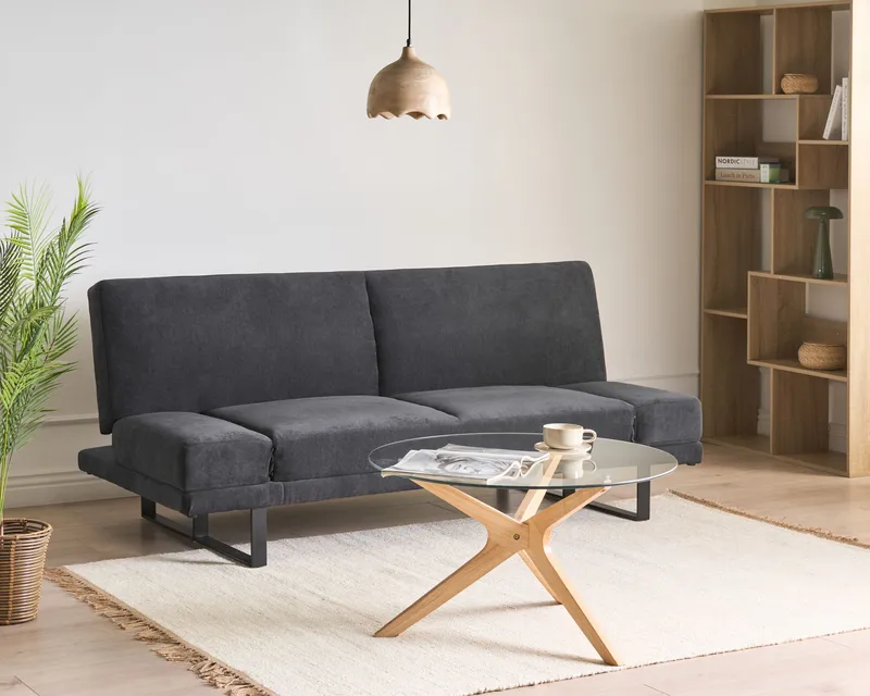 Sovesofa York Chenille - Svart - Møbler - Sofaer - Sovesofaer - 2 seters sovesofa