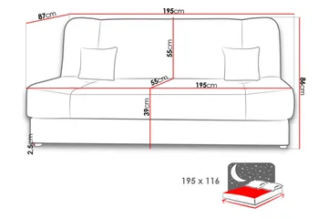 Sovesofa - Møbler - Sofaer - Sovesofaer - Langsgående sovesofa
