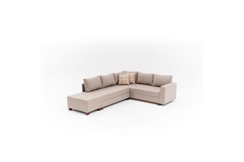 Sufian Hjørne sovesofa 4 seter - Beige - Møbler - Sofaer - Sovesofaer - Hjørnesovesofa