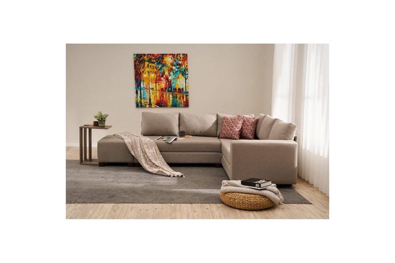 Sufian Hjørne sovesofa 4 seter - Beige - Møbler - Sofaer - Sovesofaer - Hjørnesovesofa