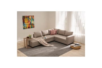 Sufian Hjørne sovesofa 4 seter - Beige - Møbler - Sofaer - Sovesofaer - Hjørnesovesofa