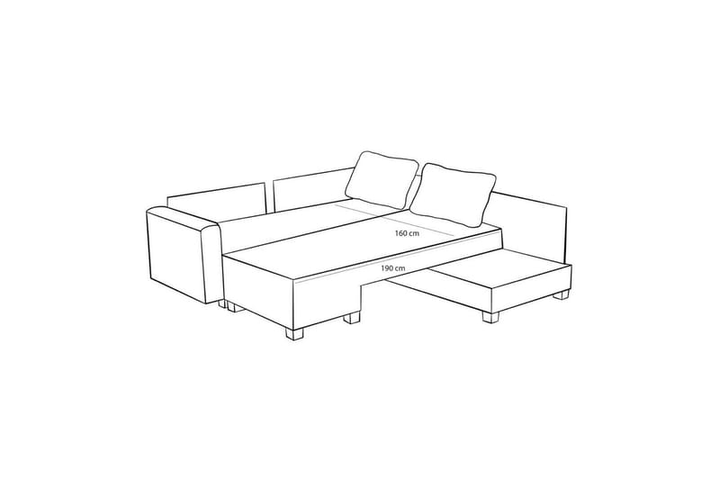 Sufian Hjørne sovesofa 4 seter - Brun - Møbler - Sofaer - Sovesofaer - Hjørnesovesofa