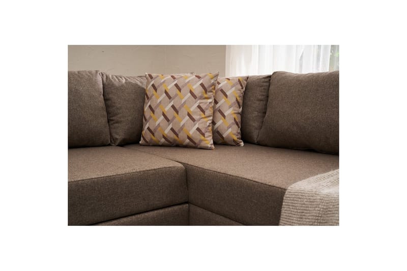 Sufian Hjørne sovesofa 4 seter - Brun - Møbler - Sofaer - Sovesofaer - Hjørnesovesofa