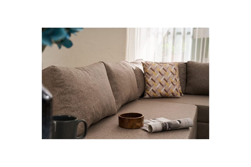 Sufian Hjørne sovesofa 4 seter - Brun - Møbler - Sofaer - Sovesofaer - Hjørnesovesofa