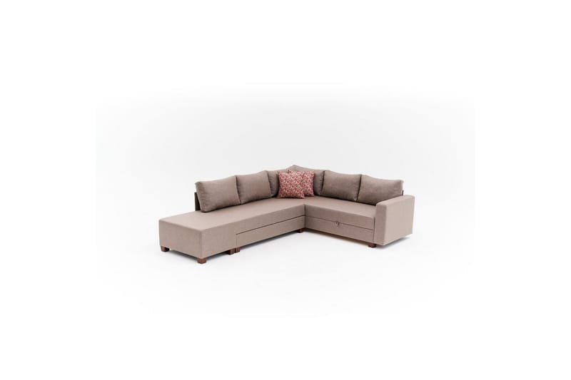 Sufian Hjørne sovesofa 4 seter - Brun - Møbler - Sofaer - Sovesofaer - Hjørnesovesofa