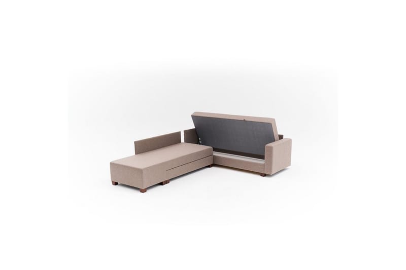 Sufian Hjørne sovesofa 4 seter - Brun - Møbler - Sofaer - Sovesofaer - Hjørnesovesofa