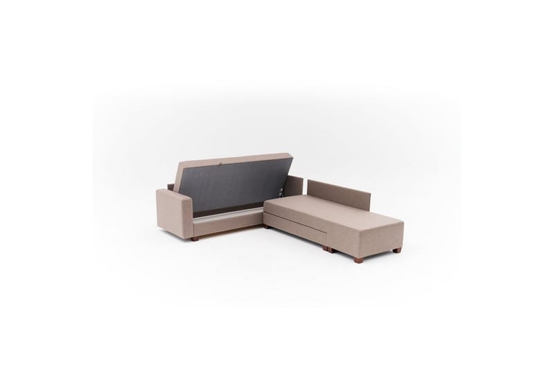Sufian Hjørne sovesofa 4 seter - Brun - Møbler - Sofaer - Sovesofaer - Hjørnesovesofa
