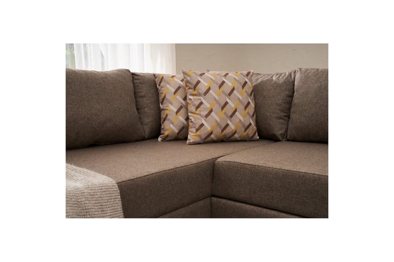 Sufian Hjørne sovesofa 4 seter - Brun - Møbler - Sofaer - Sovesofaer - Hjørnesovesofa